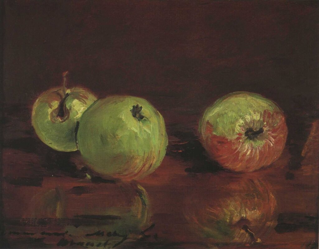 Édouard Manet: Natura morta con tre mele, 1880